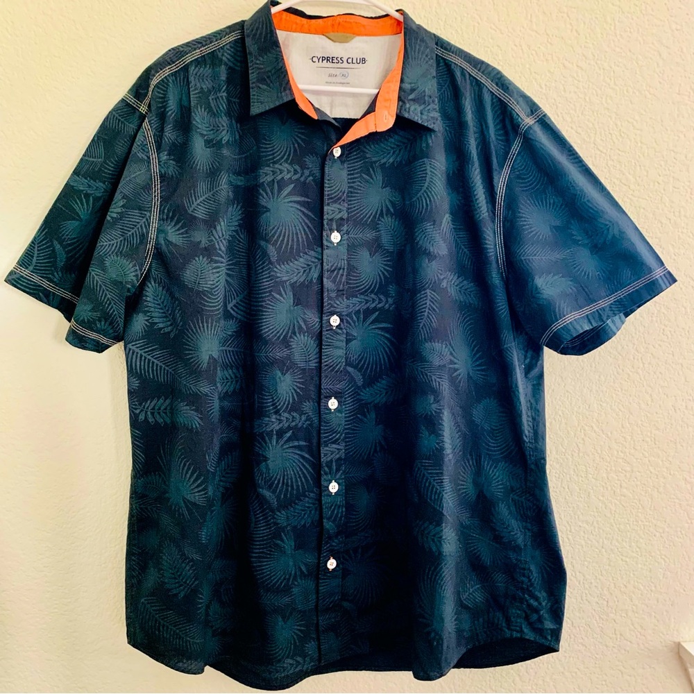 Cypress Club Short Sleeve Tropical Button Down Shirt Size XL